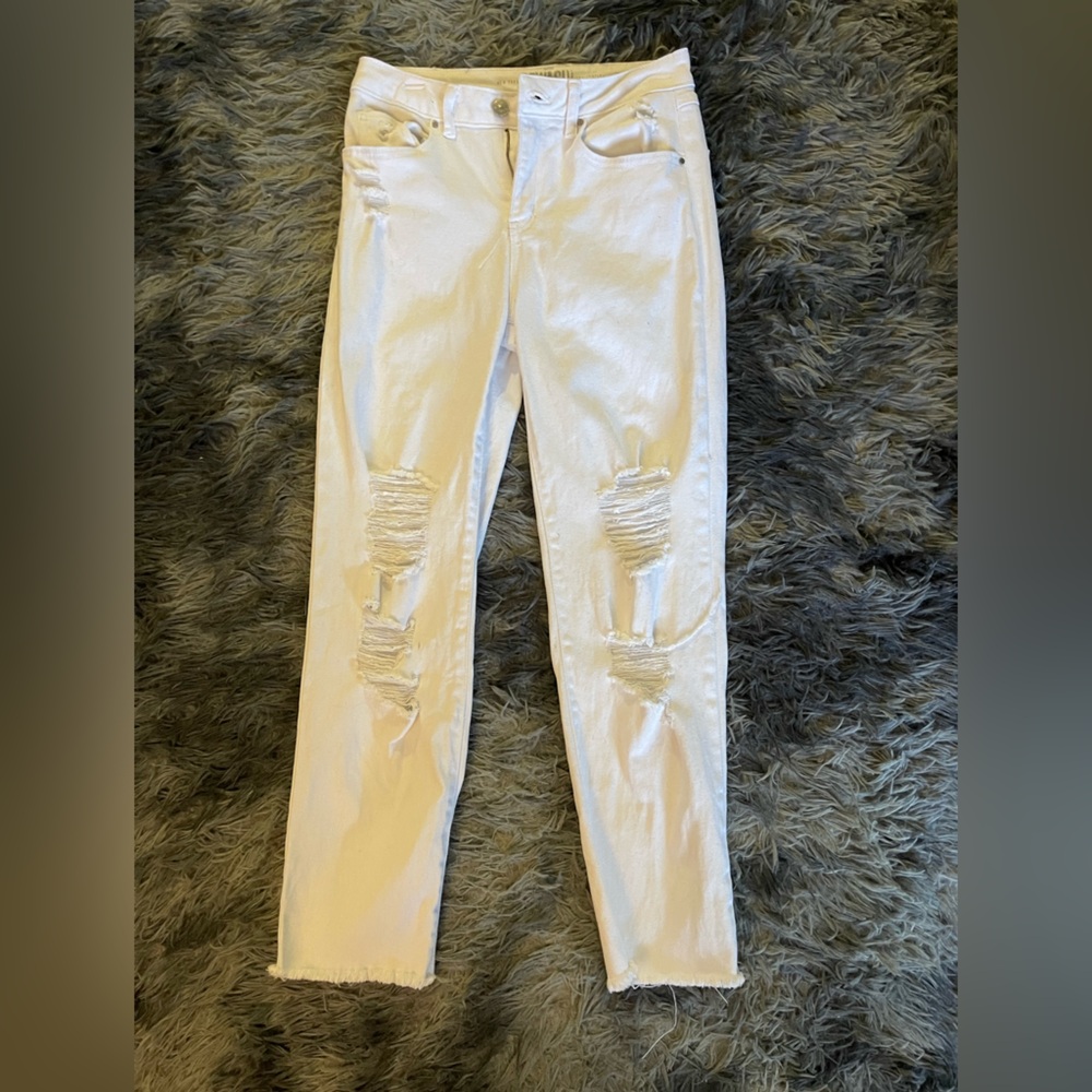 Rewash Distressed White Jeans